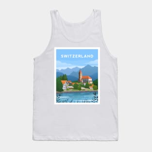 Switzerland Countryside, Swiss Alps Landscape Tank Top